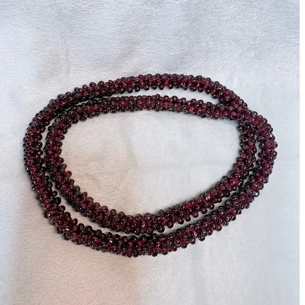 Almandine Garnet Spiral Rope Necklace • 25